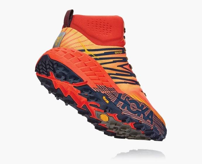 Botas Montaña Hoka Speedgoat Mid GORE-TEX 2 Hombre Rojos Dorados | Mexico-6013497