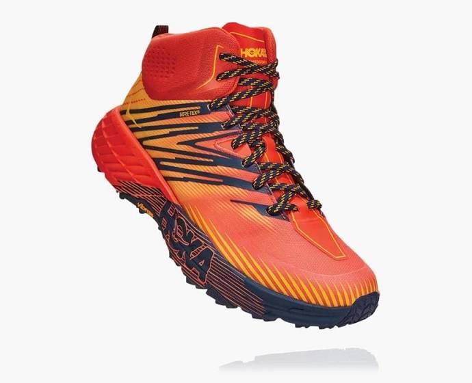 Botas Montaña Hoka Speedgoat Mid GORE-TEX 2 Hombre Rojos Dorados | Mexico-6013497