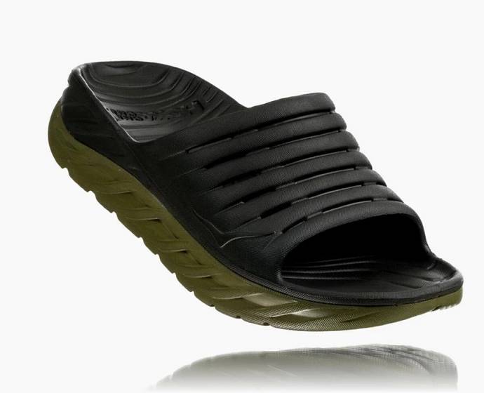 Sandalias Hoka ORA Recovery Hombre Negros Verde Oliva | Mexico-9475638