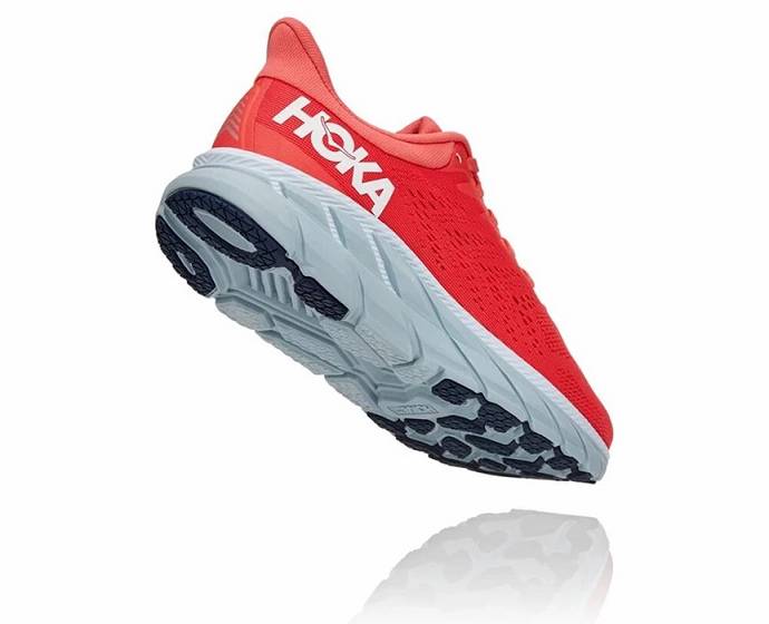 Tenis Deportivos Hoka Clifton 7 Mujer Coral Blancos | Mexico-4789520