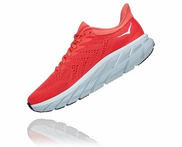 Tenis Deportivos Hoka Clifton 7 Mujer Coral Blancos | Mexico-4789520