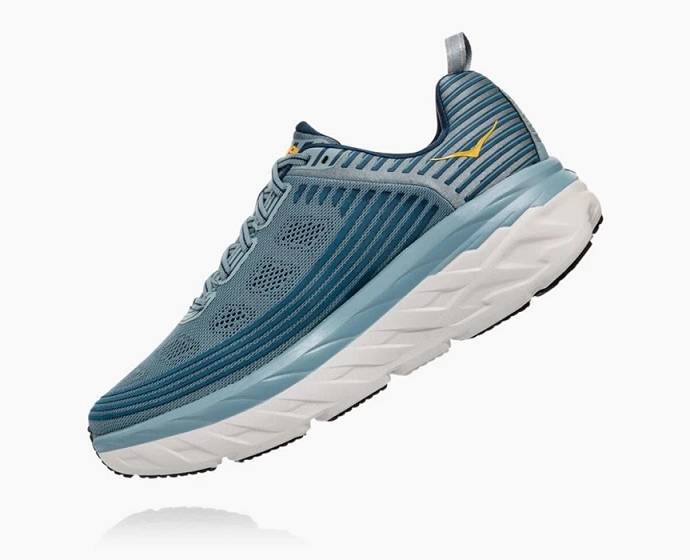 Tenis Para Caminar Hoka Bondi 6 Hombre Azules Claro | Mexico-2750439