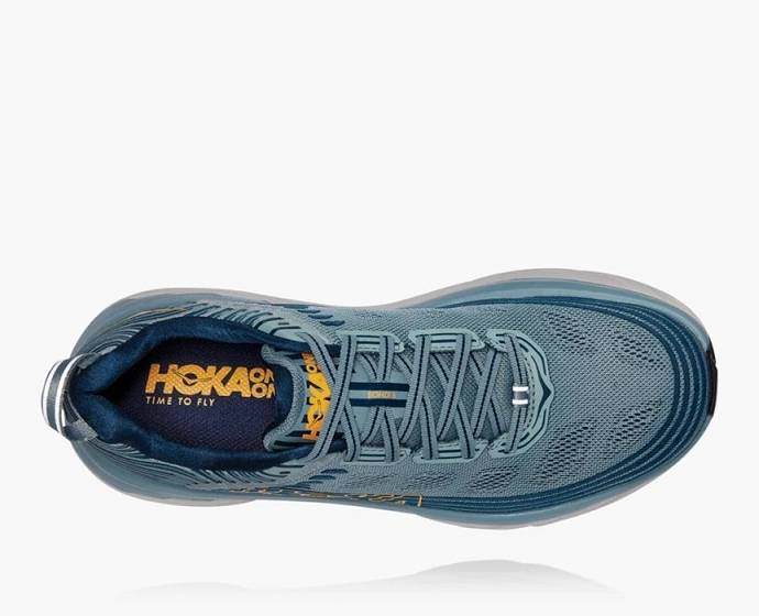 Tenis Para Caminar Hoka Bondi 6 Hombre Azules Claro | Mexico-2750439