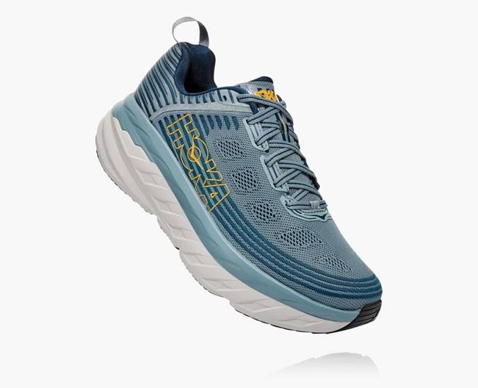 Tenis Para Caminar Hoka Bondi 6 Hombre Azules Claro | Mexico-2750439