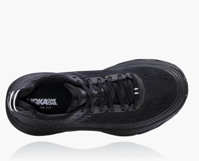 Tenis Para Caminar Hoka Bondi 6 Hombre Negros | Mexico-1076349