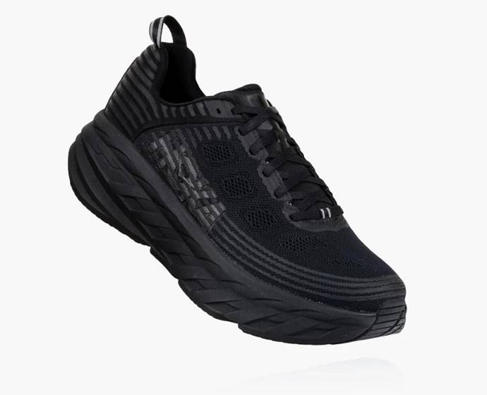 Tenis Para Caminar Hoka Bondi 6 Hombre Negros | Mexico-1076349