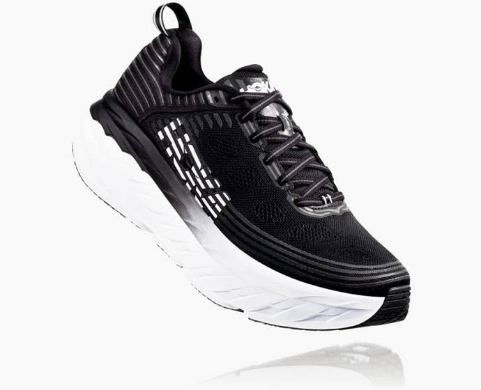 Tenis Para Caminar Hoka Bondi 6 Hombre Negros Blancos | Mexico-4750382