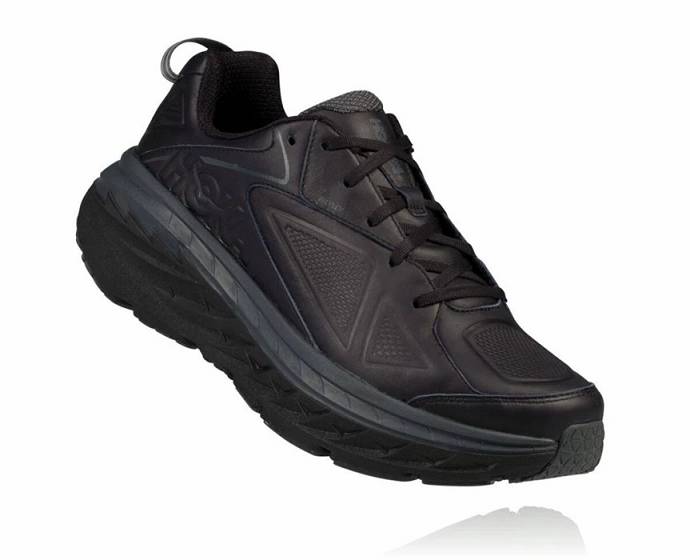 Tenis Para Caminar Hoka Bondi Cuero Mujer Negros | Mexico-0278316