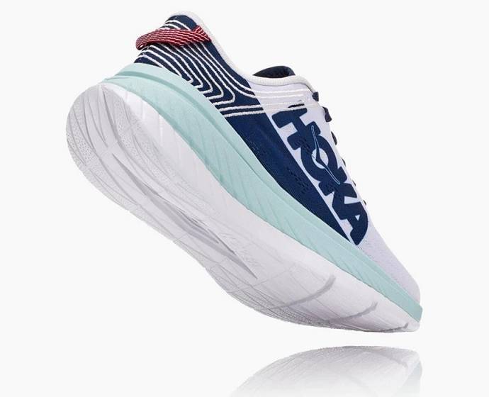 Tenis Para Caminar Hoka Carbon X Hombre Blancos Azules | Mexico-1267958