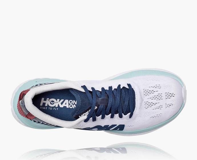 Tenis Para Caminar Hoka Carbon X Hombre Blancos Azules | Mexico-1267958