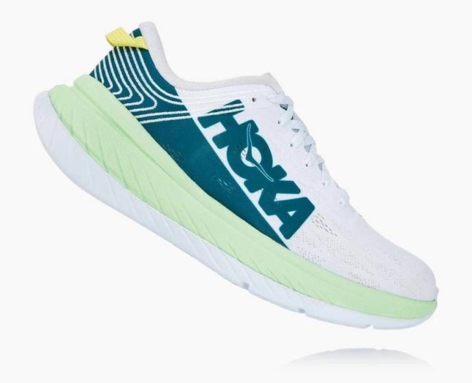 Tenis Para Caminar Hoka Carbon X Hombre Blancos Verdes | Mexico-4051798