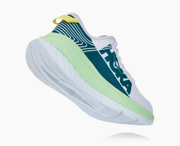 Tenis Para Caminar Hoka Carbon X Hombre Blancos Verdes | Mexico-4051798