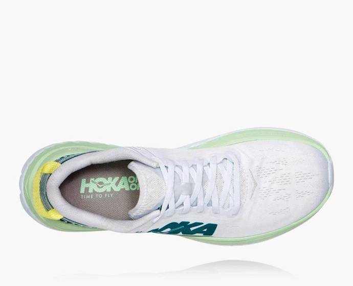 Tenis Para Caminar Hoka Carbon X Hombre Blancos Verdes | Mexico-4051798