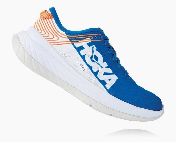 Tenis Para Caminar Hoka Carbon X Hombre Azules Blancos | Mexico-5280769