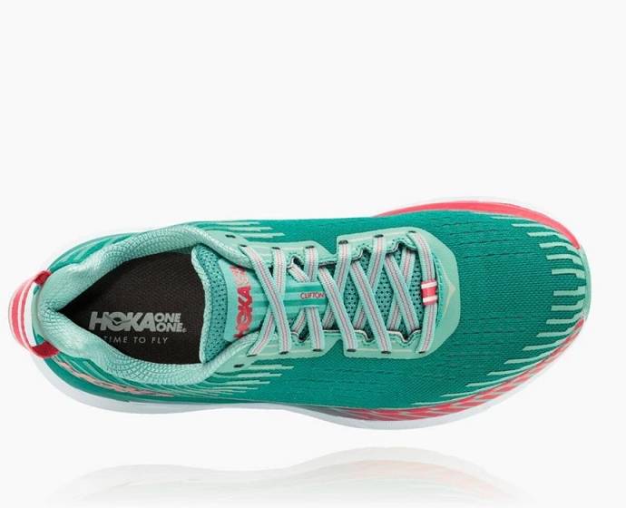 Tenis Para Caminar Hoka Clifton 5 Mujer Verdes | Mexico-1592687