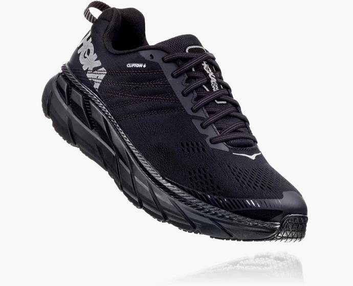 Tenis Para Caminar Hoka Clifton 6 Hombre Negros | Mexico-4713905