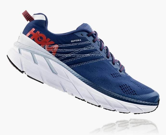 Tenis Para Caminar Hoka Clifton 6 Hombre Azules | Mexico-5406798