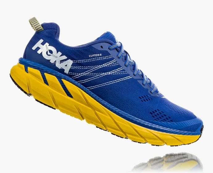 Tenis Para Caminar Hoka Clifton 6 Hombre Azules Verdes | Mexico-6024593