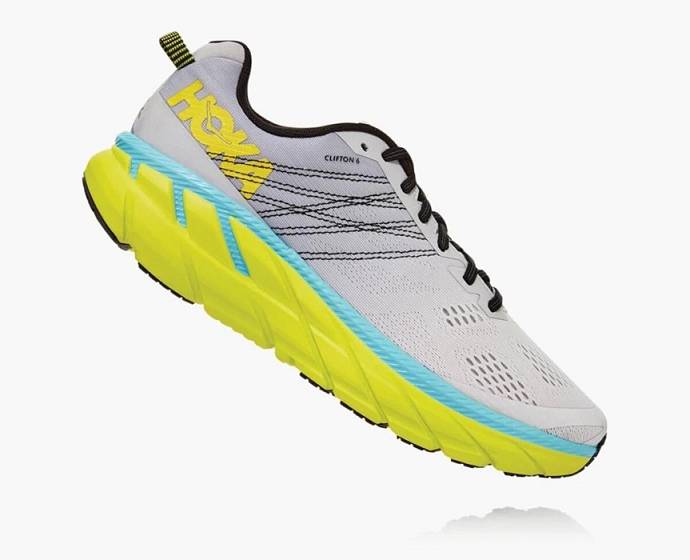 Tenis Para Caminar Hoka Clifton 6 Hombre Blancos Verdes | Mexico-6375041