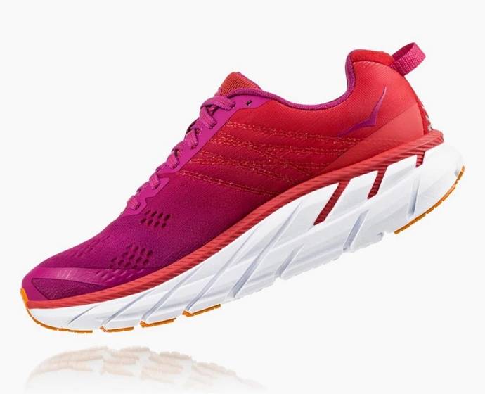 Tenis Para Caminar Hoka Clifton 6 Mujer Rojos | Mexico-0189345