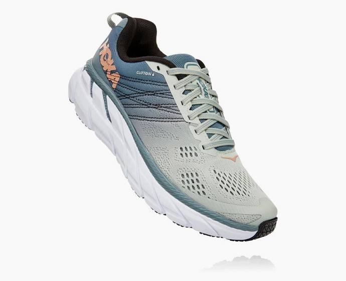 Tenis Para Caminar Hoka Clifton 6 Mujer Azules Claro | Mexico-9361725