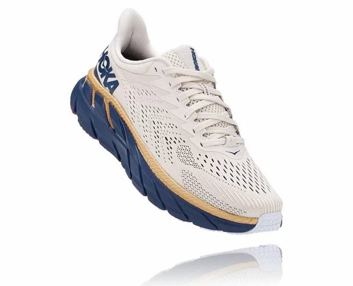 Tenis Para Caminar Hoka Clifton 7 Mujer Creme | Mexico-0823461