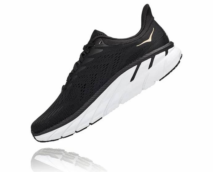 Tenis Para Caminar Hoka Clifton 7 Mujer Negros Marrom | Mexico-6972845