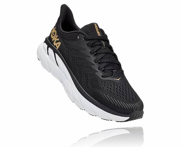 Tenis Para Caminar Hoka Clifton 7 Mujer Negros Marrom | Mexico-6972845