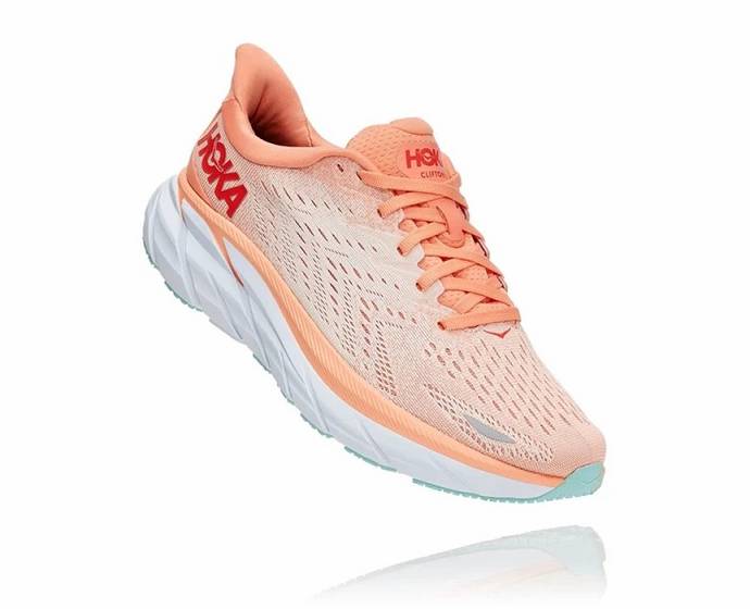 Tenis Para Caminar Hoka Clifton 8 Mujer Plateados | Mexico-6148592