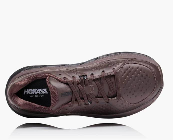 Tenis Para Caminar Hoka Gaviota Cuero Hombre Marrom | Mexico-2471903