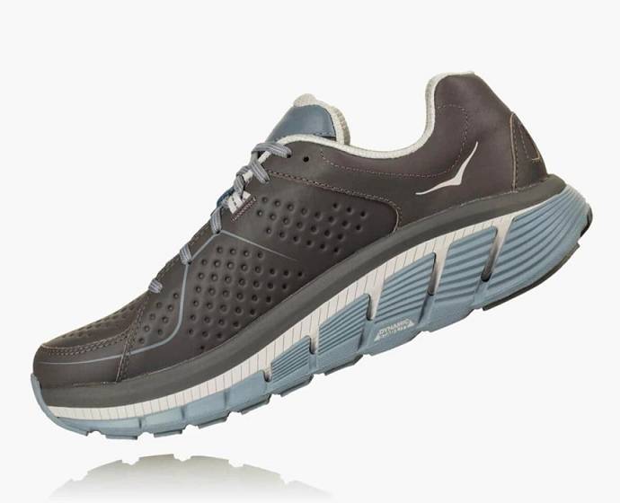 Tenis Para Caminar Hoka Gaviota Cuero Hombre Grises | Mexico-7418965