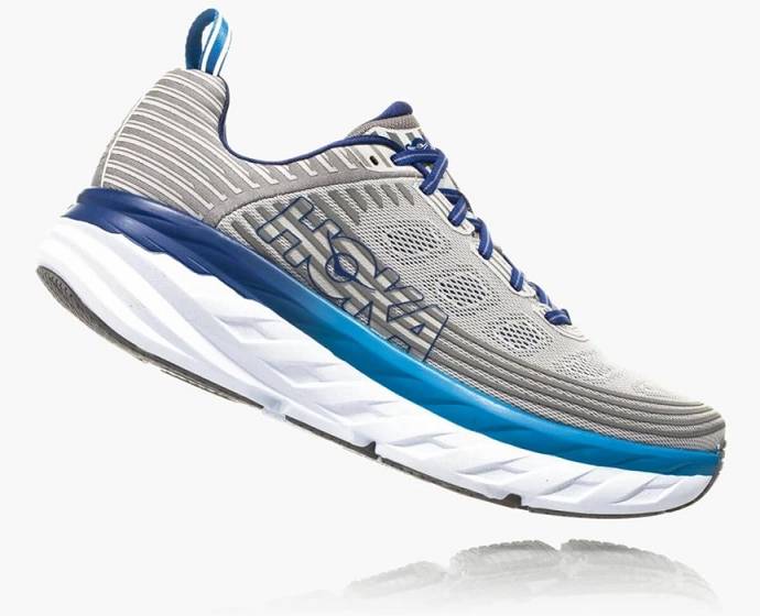 Tenis Para Correr En Carretera Hoka Bondi 6 Anchos Hombre Plateados | Mexico-0169385