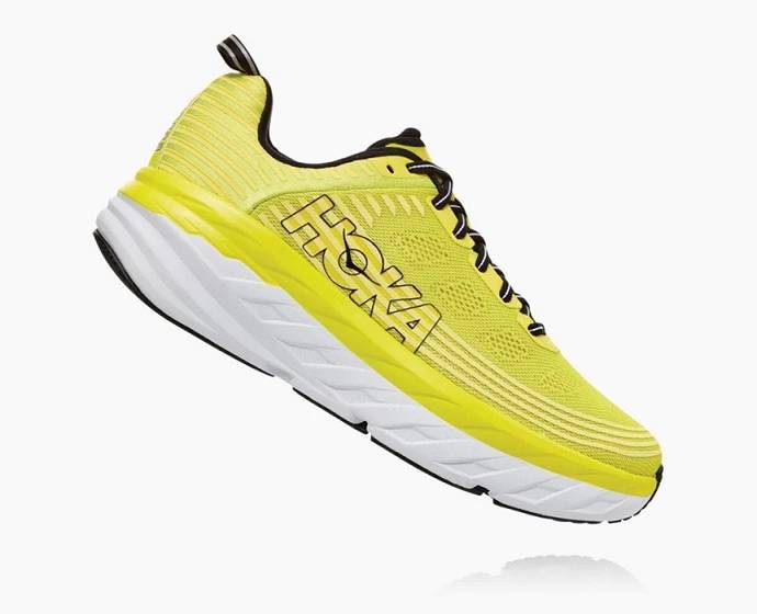 Tenis Para Correr En Carretera Hoka Bondi 6 Anchos Hombre Amarillos | Mexico-5186934