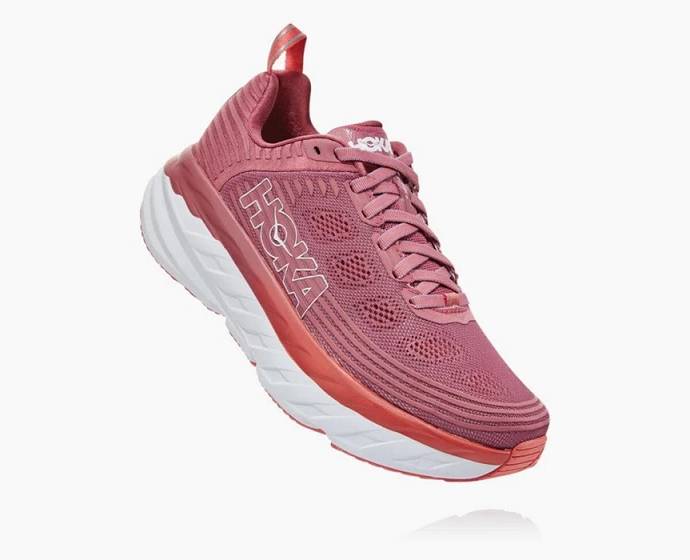 Tenis Para Correr En Carretera Hoka Bondi 6 Anchos Mujer Rosas | Mexico-8937026