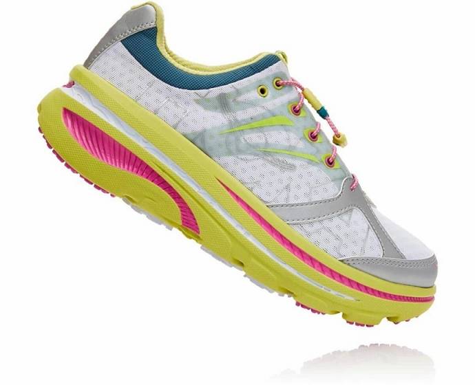 Tenis Para Correr En Carretera Hoka Bondi B Mujer Blancos Verdes | Mexico-9065712