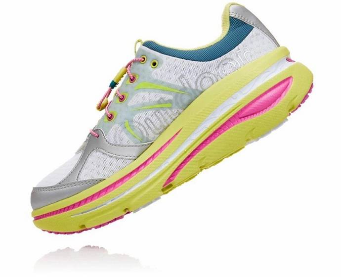 Tenis Para Correr En Carretera Hoka Bondi B Mujer Blancos Verdes | Mexico-9065712