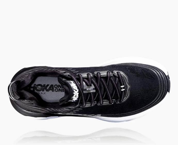 Tenis Para Correr En Carretera Hoka Bondi 6 Anchos Hombre Negros Blancos | Mexico-9241385