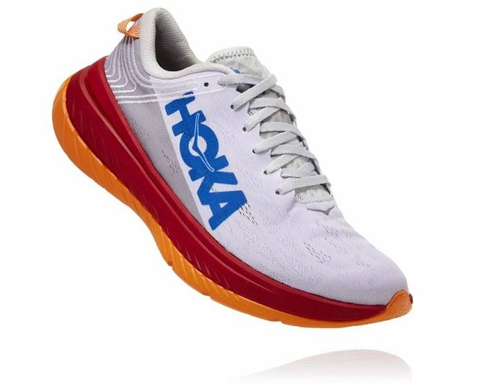 Tenis Para Correr En Carretera Hoka Carbon X Hombre Blancos Rojos | Mexico-9581437