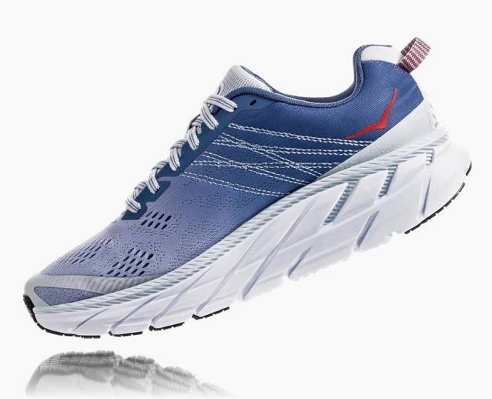 Tenis Para Correr En Carretera Hoka Clifton 6 Mujer Blancos Azules | Mexico-0287316