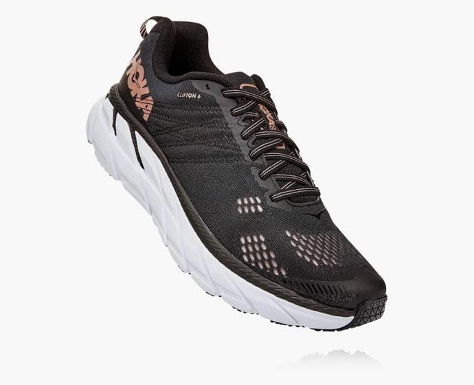 Tenis Para Correr En Carretera Hoka Clifton 6 Anchos Mujer Negros | Mexico-1352946