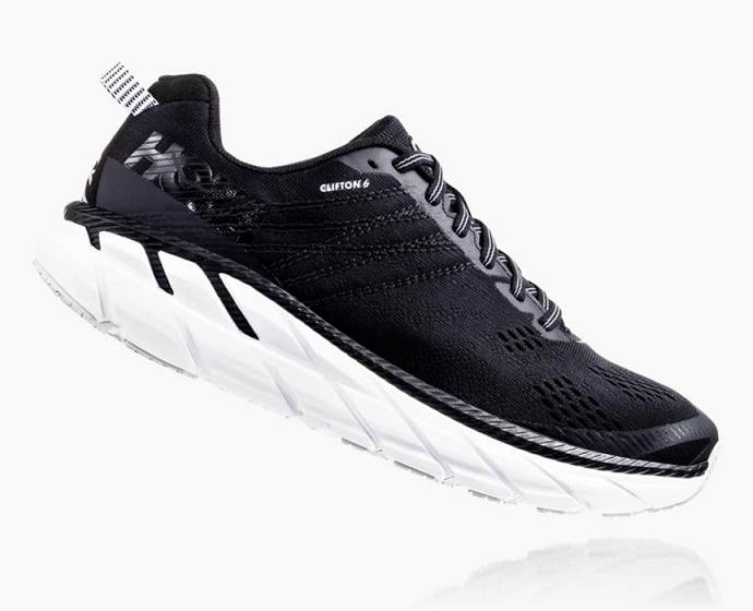 Tenis Para Correr En Carretera Hoka Clifton 6 Hombre Negros Blancos | Mexico-2051769