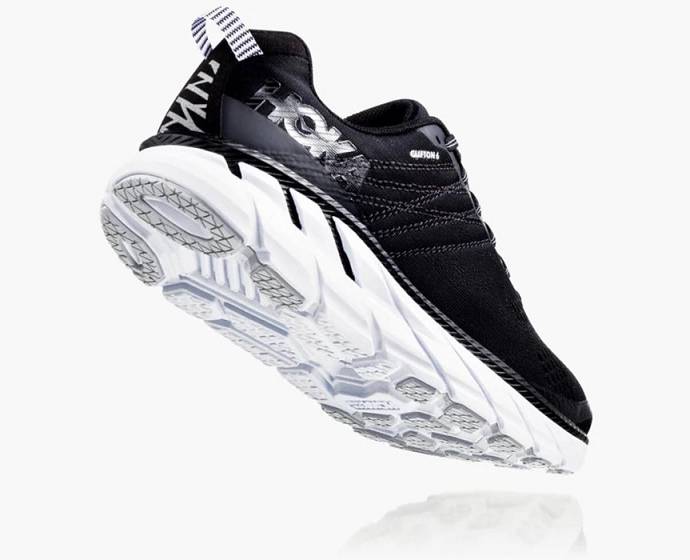 Tenis Para Correr En Carretera Hoka Clifton 6 Hombre Negros Blancos | Mexico-2051769