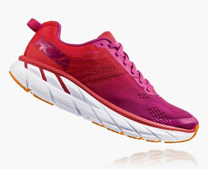 Tenis Para Correr En Carretera Hoka Clifton 6 Anchos Mujer Rojos | Mexico-3619804