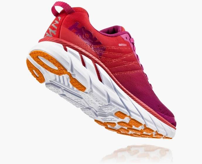 Tenis Para Correr En Carretera Hoka Clifton 6 Anchos Mujer Rojos | Mexico-3619804