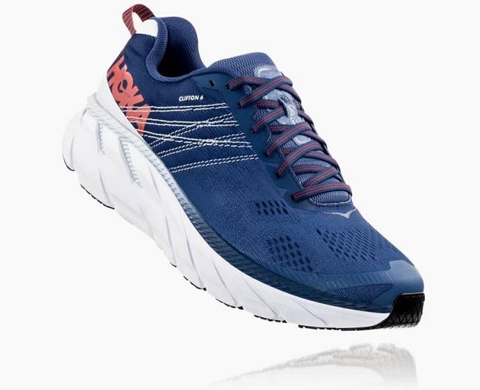 Tenis Para Correr En Carretera Hoka Clifton 6 Hombre Azules | Mexico-6539702