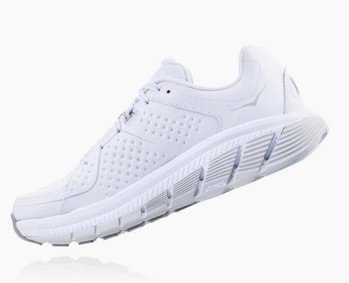 Tenis Para Correr En Carretera Hoka Gaviota Cuero Mujer Blancos | Mexico-9678042