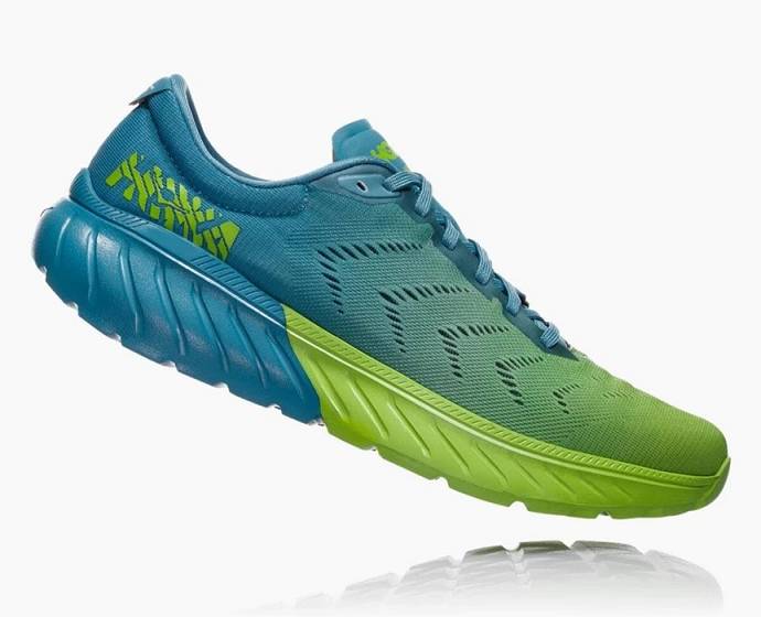 Tenis Para Correr En Carretera Hoka Mach 2 Hombre Azules Verdes | Mexico-2185764