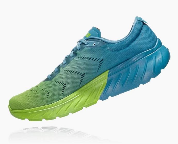 Tenis Para Correr En Carretera Hoka Mach 2 Hombre Azules Verdes | Mexico-2185764