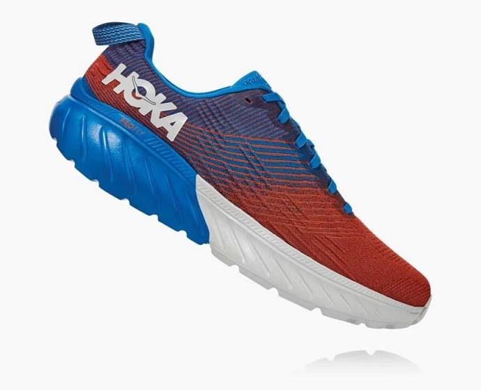 Tenis Para Correr En Carretera Hoka Mach 3 Hombre Azules Rojos | Mexico-5960182