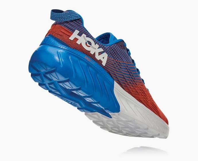 Tenis Para Correr En Carretera Hoka Mach 3 Hombre Azules Rojos | Mexico-5960182